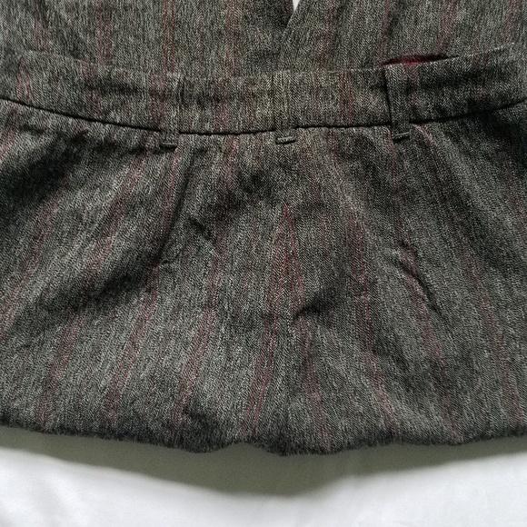 Wool Blend  Pants, Gray With Maroon Stripes - Picture 5 of 8